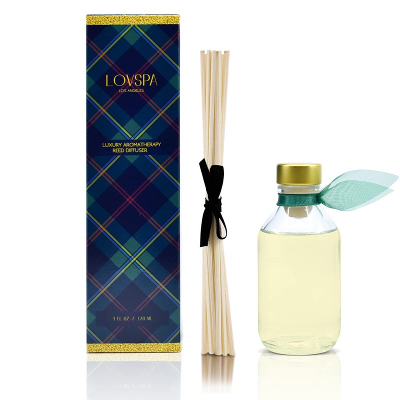 LOVSPA Reed Diffuser Set, Birchwood Pine Scented Oil Diffuser with Sticks, Home Fragrance Accessories for Bathroom Shelf Decor, Aroma Diffusers for Home or Office Desk, USA Made - Image 2
